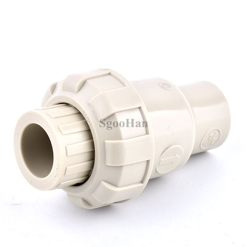 1Pc ID 20~110mm PPH Check Valve One Way No-Return Valve Aquarium Fish Tank Pipe Fittings Garden Irrigation Water Tube Connectors