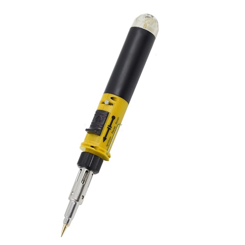 Gas Soldering Iron Kit Igniting Blow Torch Butane Pen Shaped Cordless: Yellow