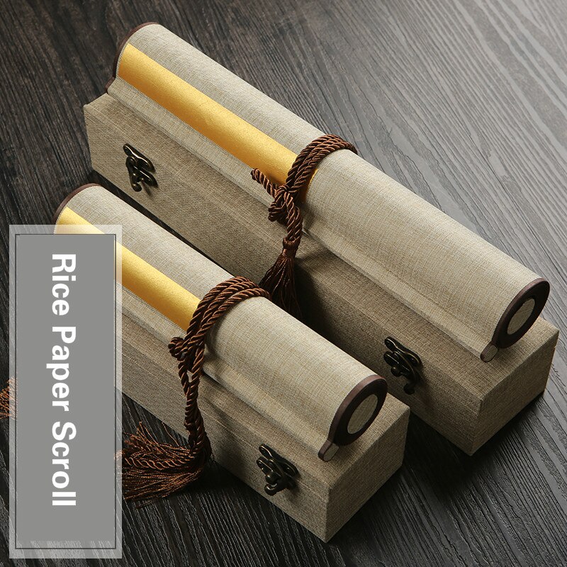 Blank Xuan Paper Draw Axis Batik Calligraphy Xuan Paper Papel Arroz Chinese Sandalwood Bark Half Ripe Yunlong Rice Paper Scroll