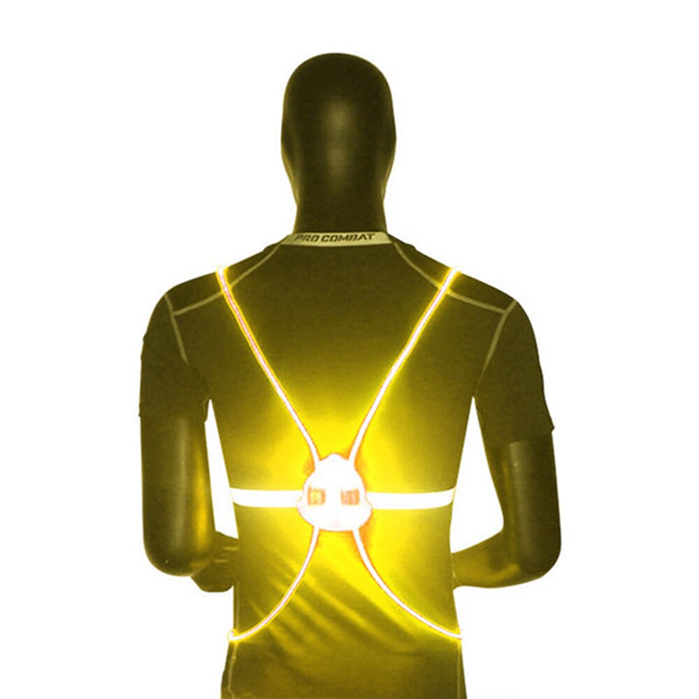 360 Reflective LED Flash Driving Vest High Visibility Night Cycling Running Riding Outdoor Activities Light Up Safety Bike Vest: Yellow
