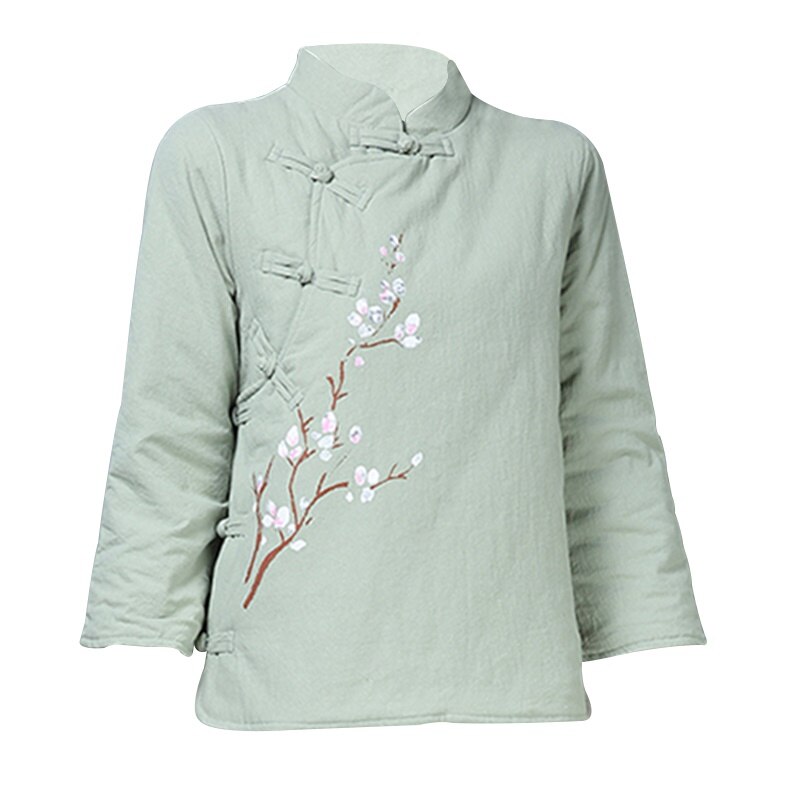 Chinese Stijl Traditionele Katoen Linnen Jassen Kleding Vrouwen Hanfu Warme Jas Vintage Tang Pak Oosterse Cheongsam Tops KK4120