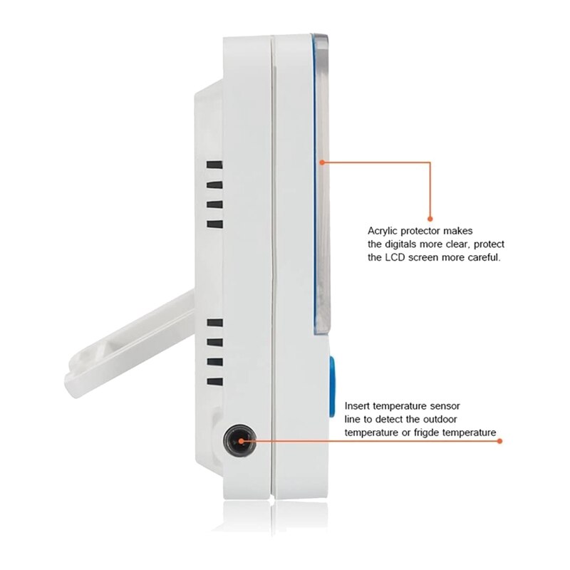 Termómetro del congelador del refrigerador, con indicador LED termómetro de refrigeración Digital con magnético, paquete de 2