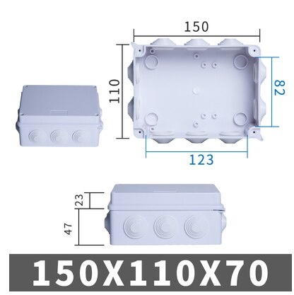 R type Plastic Waterproof Junction Box Outdoor Sealed RA series Monitoring Enclosure Case Electrical Distribution boxes: 150x110x70mm