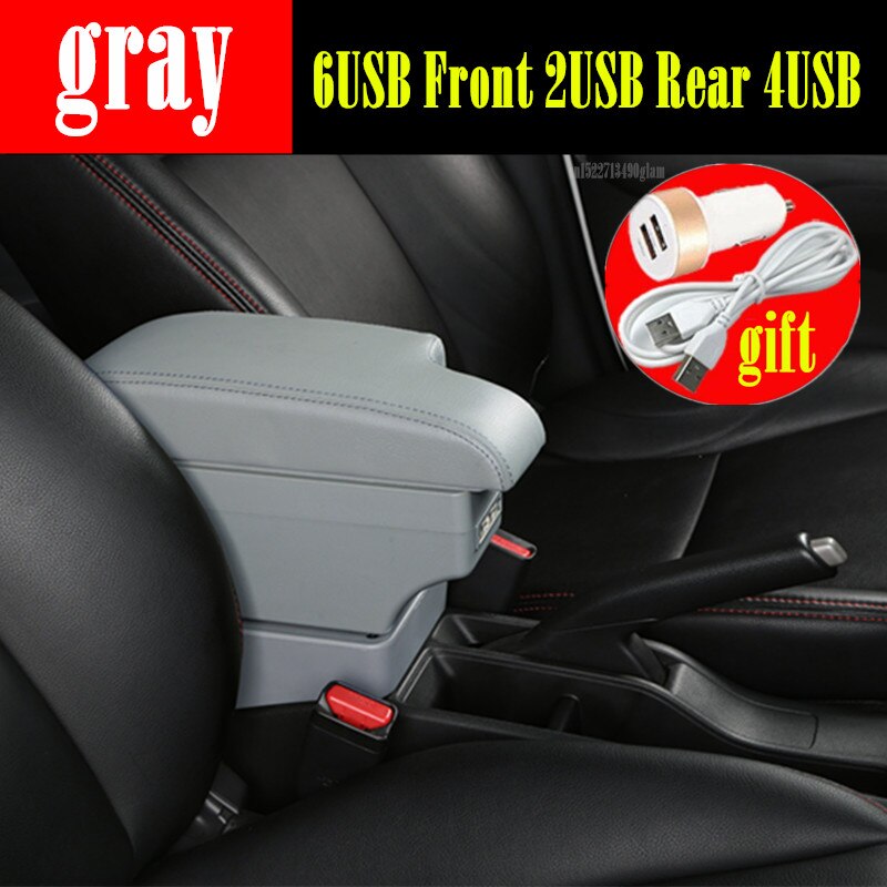 Voor toyota urban cruiser armsteun box universele auto middenconsole modificatie accessoires dubbel verhoogd met usb: Volledige set grijs