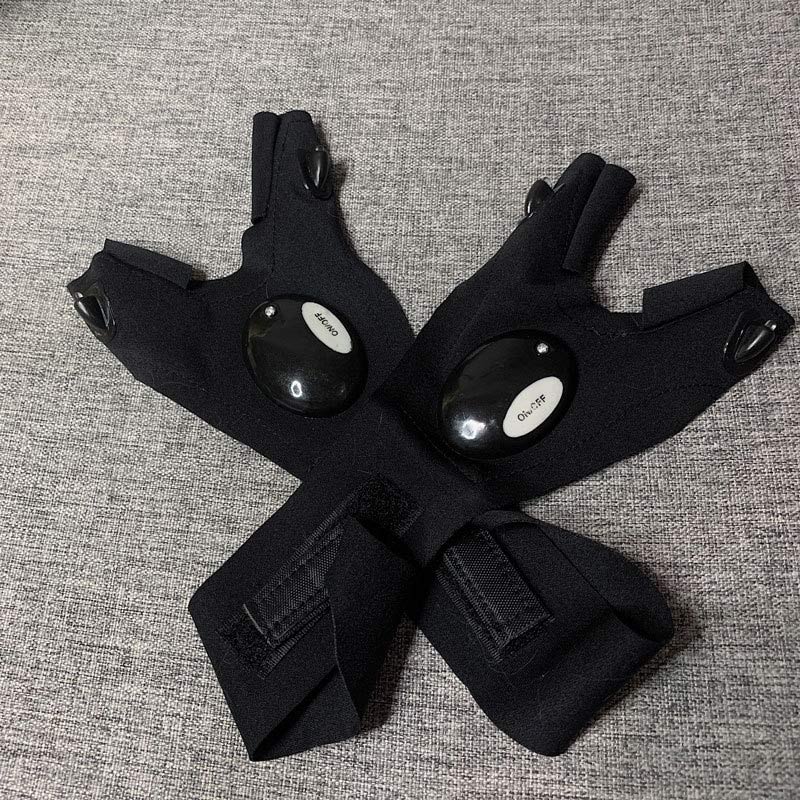 LED Half Finger Light Gloves Cool Flashlight Gloves Outdoor Fishing, Camping For Handymen Men Women DIY Birthday