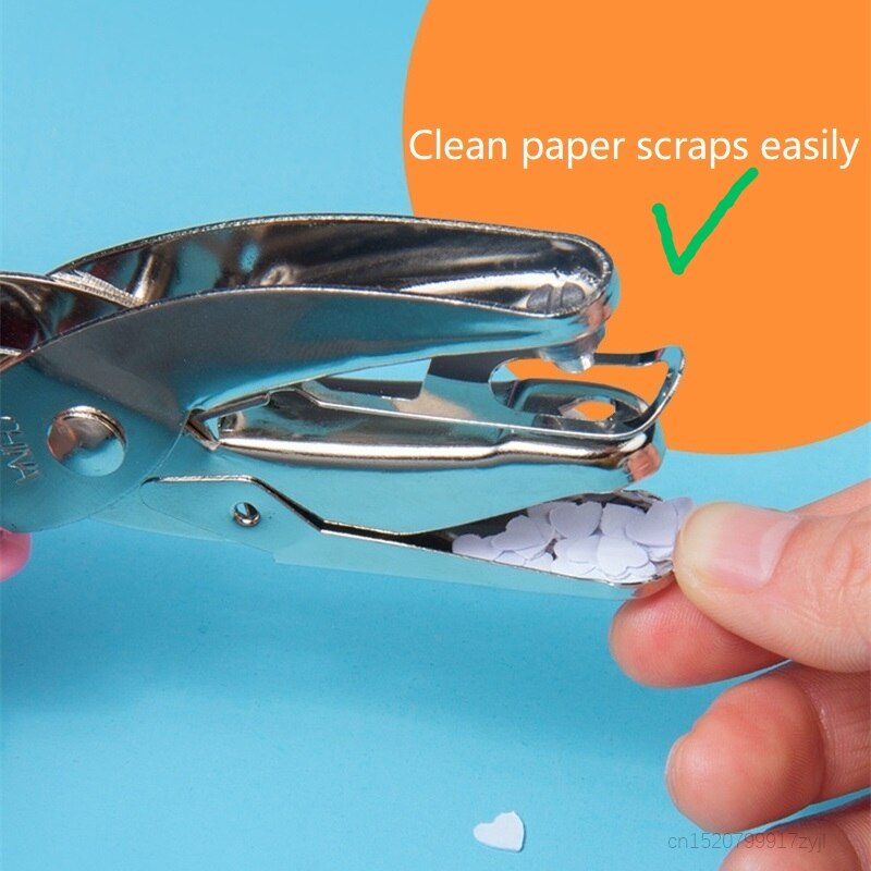 design creativo rosa perforatore a foro singolo tagliacarte a fogli mobili Multi forma manico morbido perforatore per forniture scolastiche per ufficio