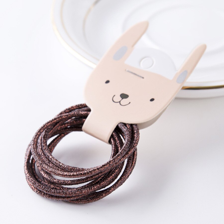 Bandes de caoutchouc en fil d'or pour filles | 10 pièces, couleurs bonbons, Nylon, bande élastique pour enfants, accessoires de cheveux, pour enfants, longue