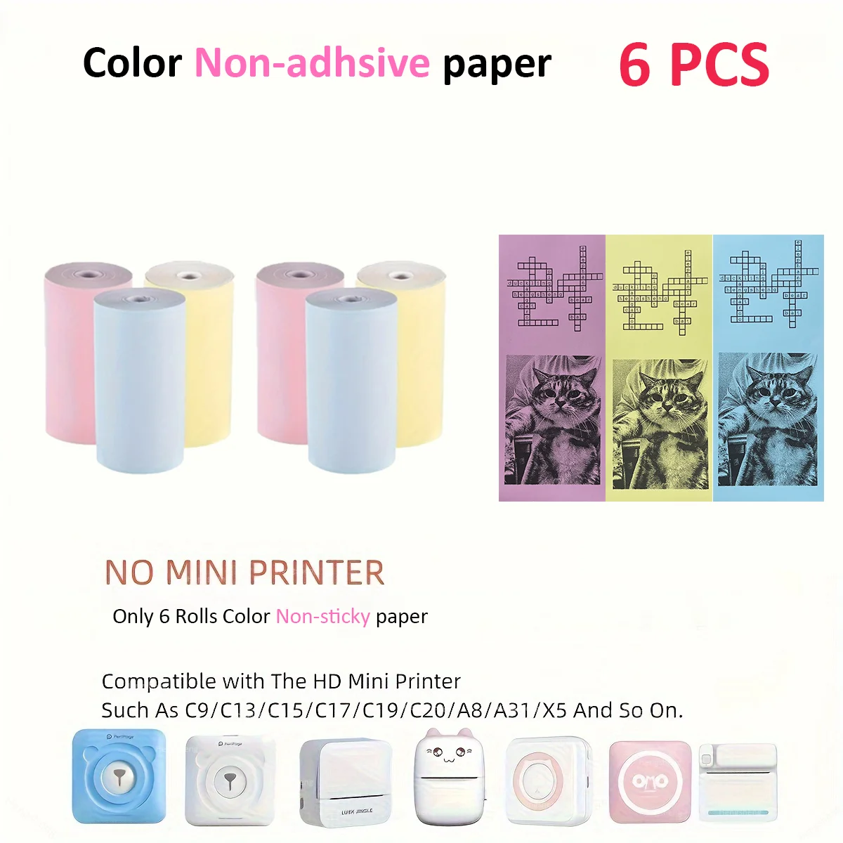 57x25mm Papier Für Mini Drucker Rolle Papier Art Kamera Selbst-Klebe Etikett Aufkleber Für T02/M02/M02S Für Foto Tagebuch Notizen Memo: Lila