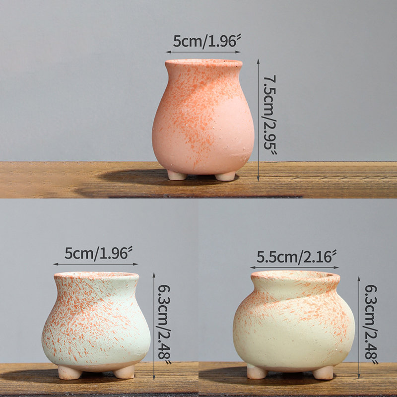 Petit pot de fleurs en céramique, joli pot de fleurs Simple et givré, ornement de bureau, pour le jardinage