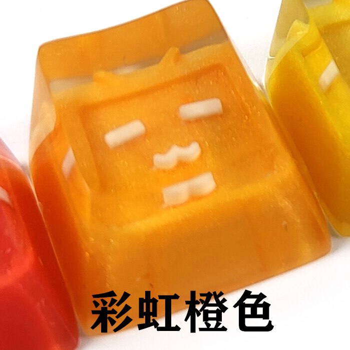 1pc handmade resin keycap for MX switches mechanical keyboard personality backlit keycaps for bilibili: orange