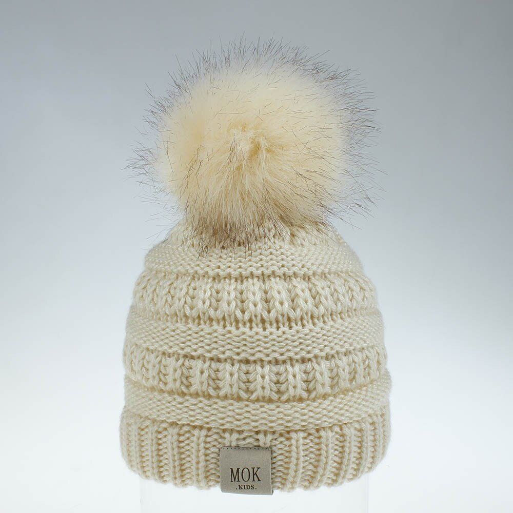 Chapeau en laine tricoté pour garçons et filles, modèle d&#39;hiver , joli grand chapeau boule de cheveux, 7 couleurs, accessoires photo, chapeau pour -né,: 6