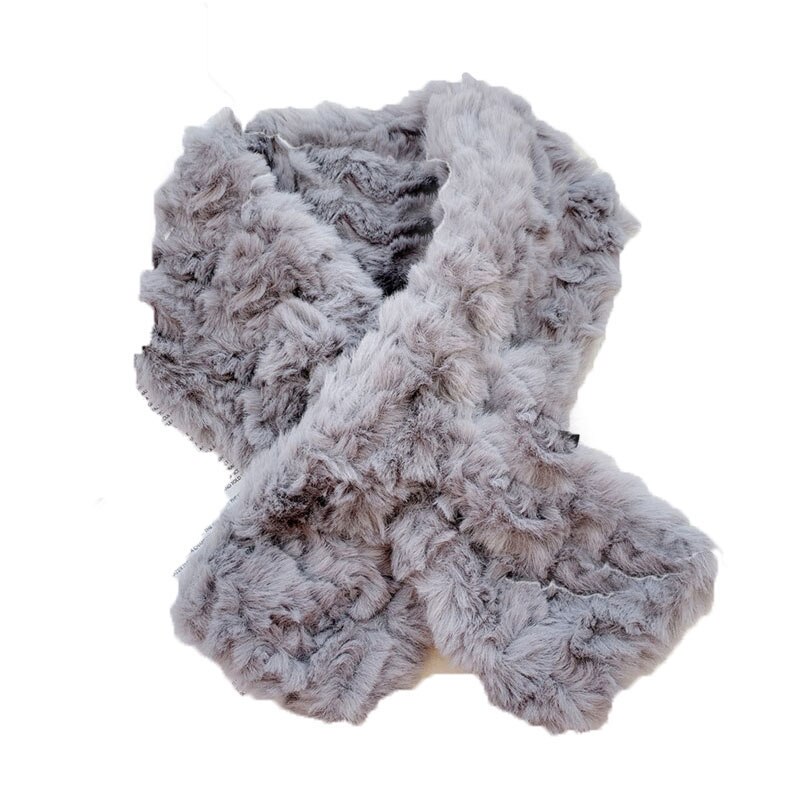 Lodne krave tørklæder tykke varme sjaler wraps fluffy cross tørklæde faux fur tørklæde hals varmere ensfarvet kvinder mænd plys tørklæde