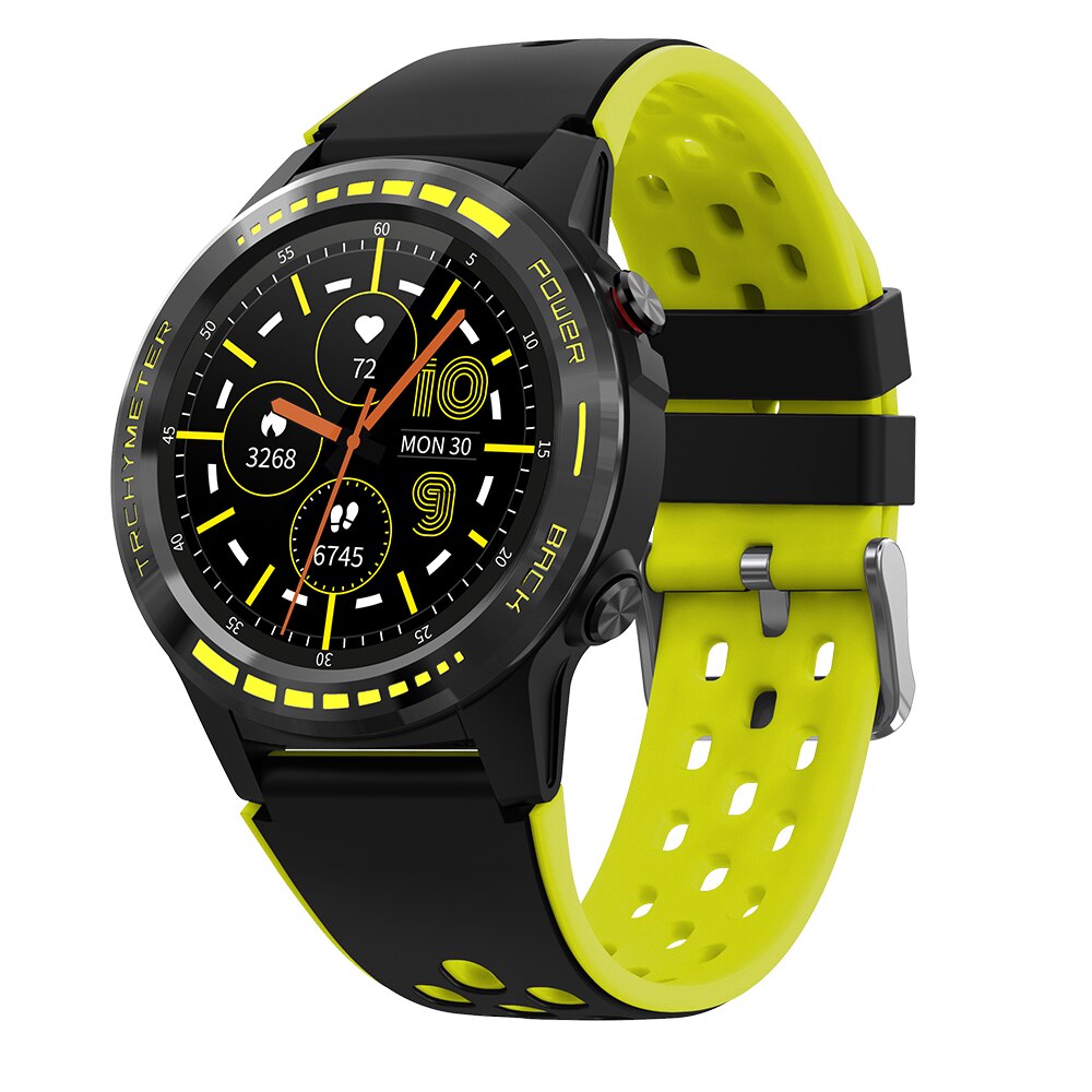 AM7 Bluetooth Oproep Smart Watche Met Gps Hoogtemeter Barometer Kompas Hartslag Sport Fitness Tracker Voor Man Vrouw Android Ios: Yellow