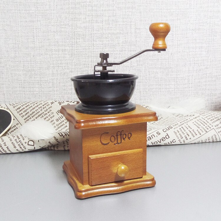 Molinillo de Café Manual de madera de Retro, hecho a mano molinillo de café de acero inoxidable, herramientas de café creativas