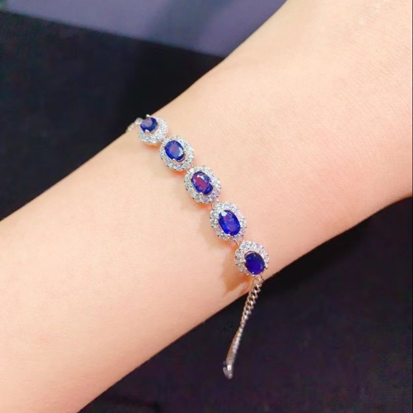 Pulseras de plata 925 con abalorio para mujer, pulseras femeninas de piedra de Esmeralda Natural auténtica, cadena de mano, joyería de disfraz para mujer, tendencia