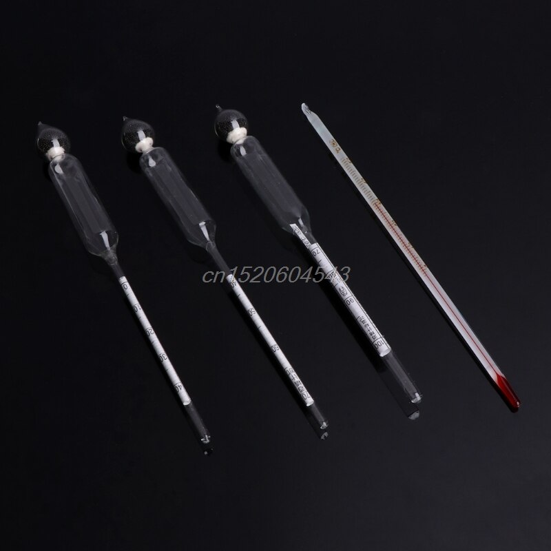 3 pièces 0-100% hydromètre alcomètre testeur ensemble alcool Concentration mètre + thermomètre R08 et directe