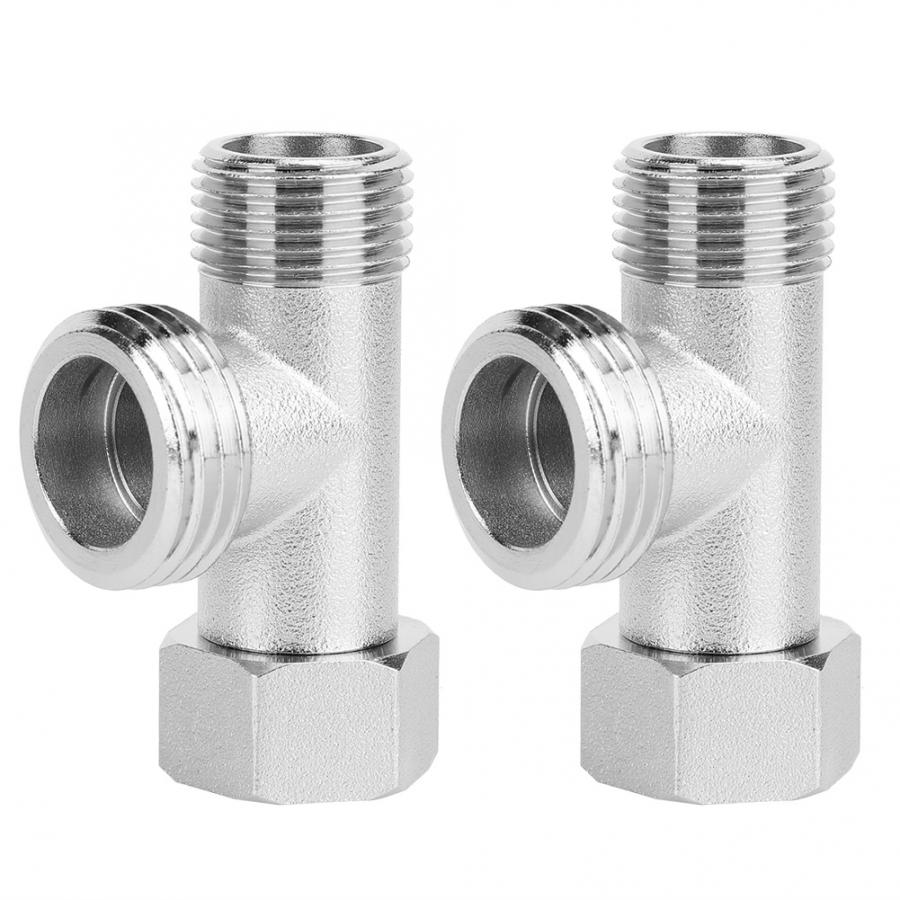 2 stk toiletskifteventiladapter 3 -vejs tilslutningsventiler skylleventil (eu3/8)  toilet wc t-formet fælles badeværelsestilbehør