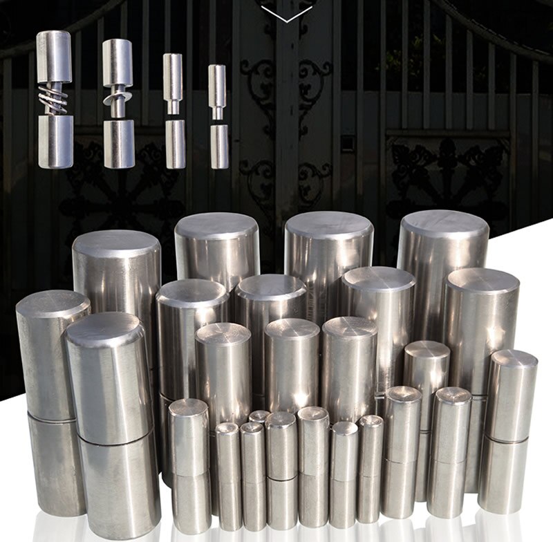 Charnières cylindriques en acier inoxydable 304 | Charnière industrielle, solide et robuste, sans rouille, détachable pour porte métallique extérieure