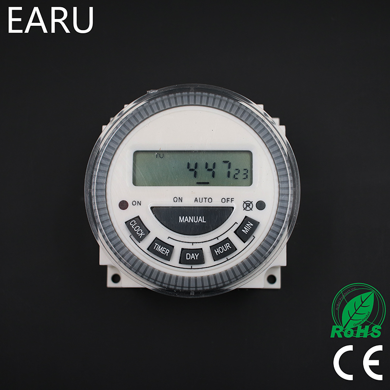 EARU TM619 AC 220 V 230 V 240 V Digitale LCD Power Timer Programmeerbare Tijd Schakelrelais met ul relais 16A, eenvoudige bedrading.