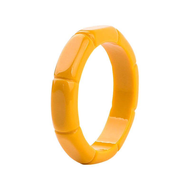 GuanLong-brazalete geométrico de resina acrílica para mujer y niña, pulsera con patrón de bambú Irregular, de , joyería: PLATEADO