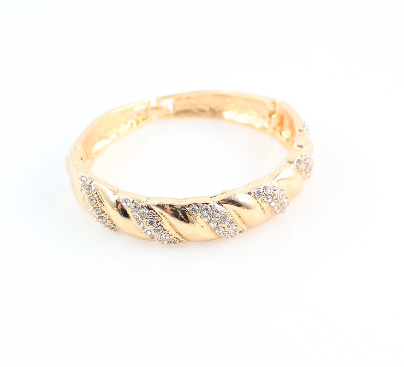 afrikanisch Schmuck setzt Gold Farbe modisch Halskette Ohrringe Armbinde Frauen Farbe Gold Schmuck-einstellen Hochzeit Zubehör