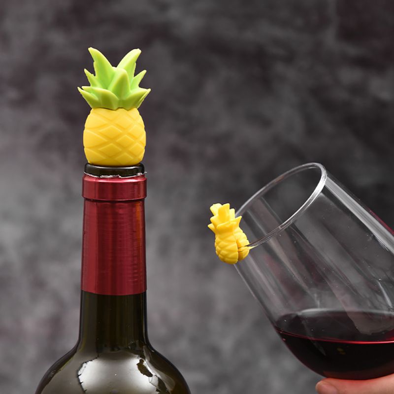 Charms Wijn Stoppers Ananas Wijn Fles Stoppers Silicone Herbruikbare Drank Fles Stoppers