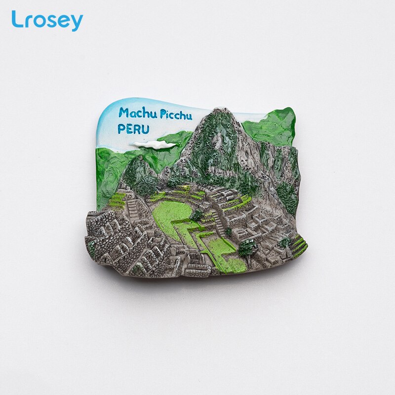 Fridge magnet souvenir Greece Paris Resin refrigerator Magnetic sticker Dubai Sydney home decor kitchen decoration accessories: Picchu ruins