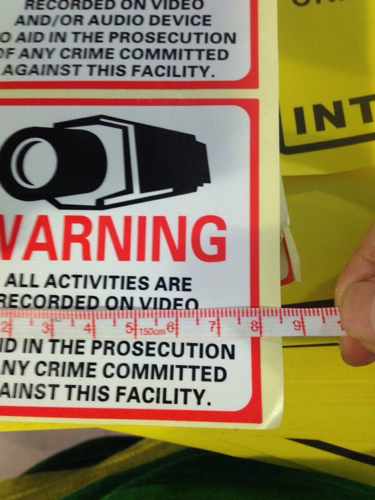 8*8cm Warning Board !! Decal Sticker Warning CCTV All Activities Monitored By Video Camera