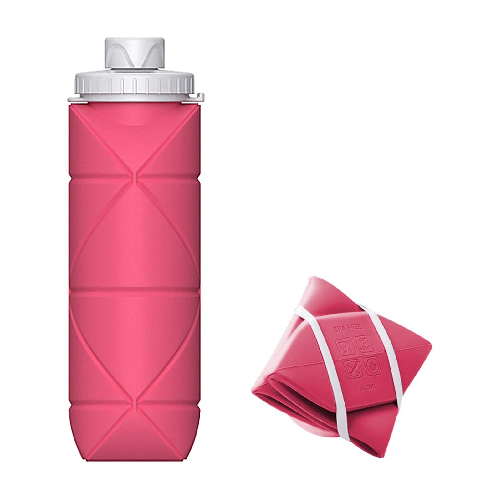 600Ml Mini Draagbare Opvouwbare Siliconen Water Fles Voor Zakenreizen Outdoor Sport Grote Capaciteit Telescopische Cup