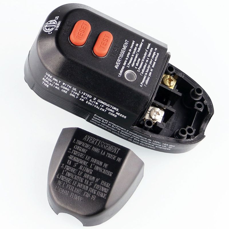 15A GFCI AC Plug Replacements USA With Reset Circuit Protection Assemble 2-Prongs Wire Connection For Conditioner Heater qiang