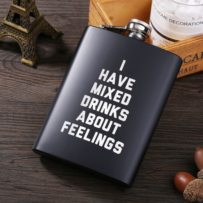 8oz Stainless Steel Hip Flask Black Paint Alcohol Flagon Whiskey Wine Bottle Travel Drinkware For: Style 3