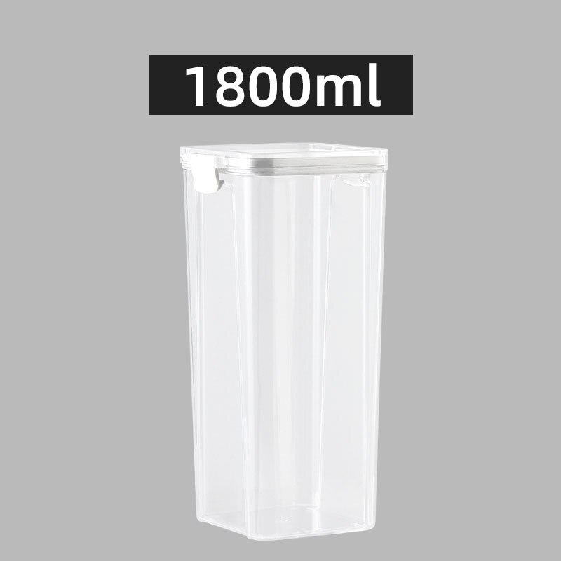 Plastic Food Containers Transparent Stackable Kitchen Sealed Jar Cans Kitchen Organizers Bottles: 1800ML