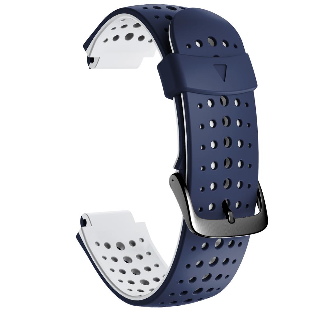 Bracelet de poignet Sport en Silicone, pour Garmin Forerunner 235 220 230 620 735XT, accessoires: Blue white