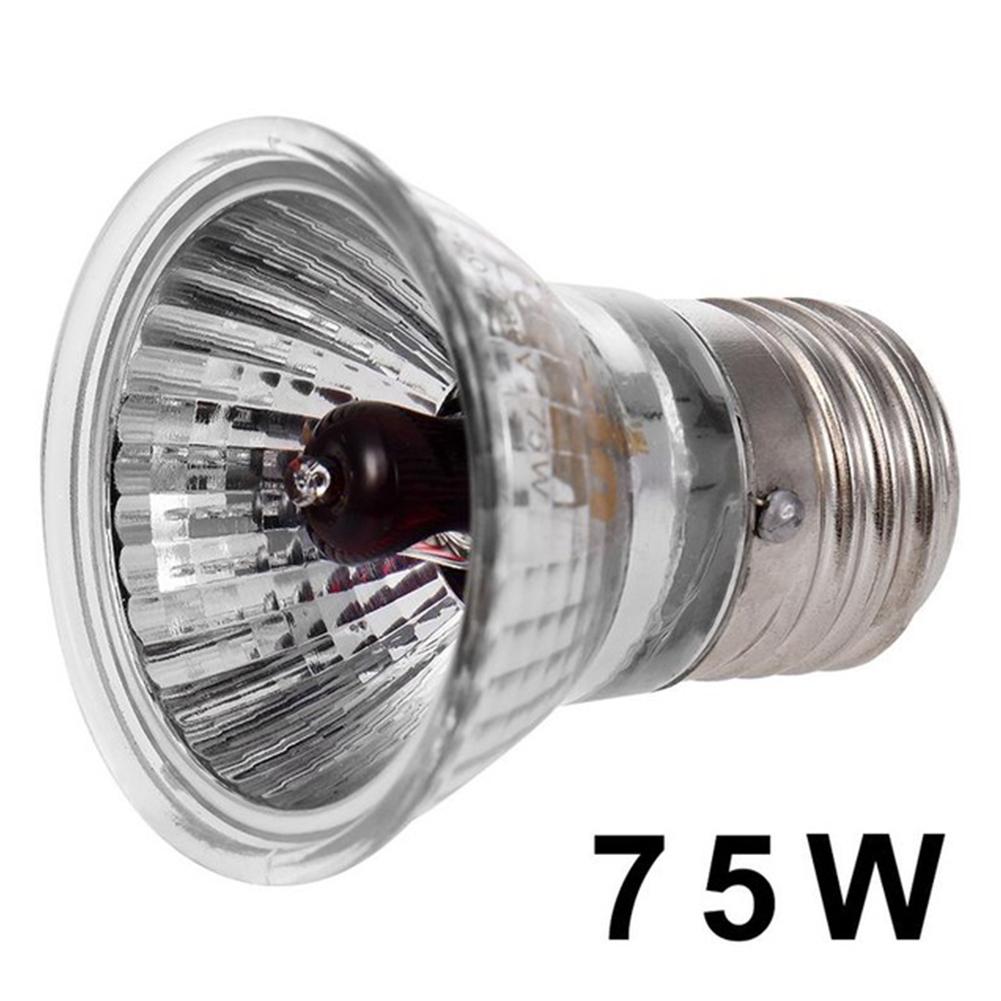 Bombilla para reptiles UVA + UVB de 25/50/75/100W, lámpara de calor, para tortugas, anfibios, lagartos, controlador de temperatura: 75W red light