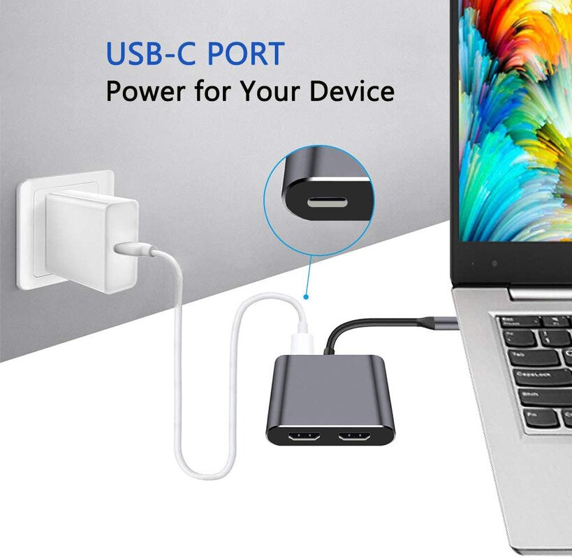 USB C Docking Station Dual HDMI 4 In 1 Laptop Docking Station with PD Fast Charge USB Hub for MacBook Samsung Galaxy Google Dell