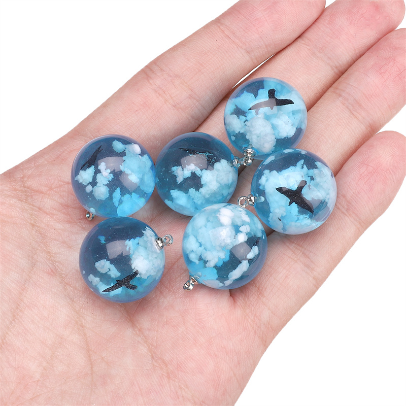 Cuentas sueltas de resina azul para hacer joyas, abalorios redondos de Luna para manualidades hechas a mano, collar, pulsera, pendientes, accesorios de joyería, 1 piezas: Rojo