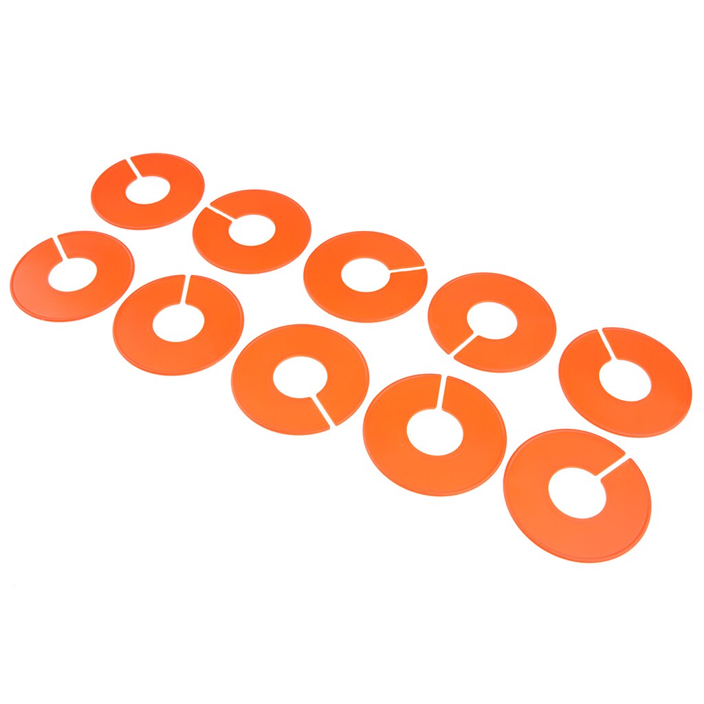 10Pack Durable Clothing Rack Size Dividers Round Hangers Dividers White for Baby Closet Size Dividers Clothing Rack Round Hanger: Orange