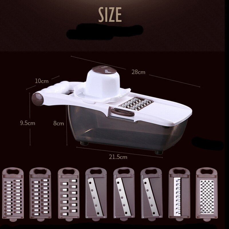 QuickDone Multifunctionele Mandoline Slicer Groente Cutter Met Rvs Blade Aardappel Wortel Rasp Keuken Tool AKC6235