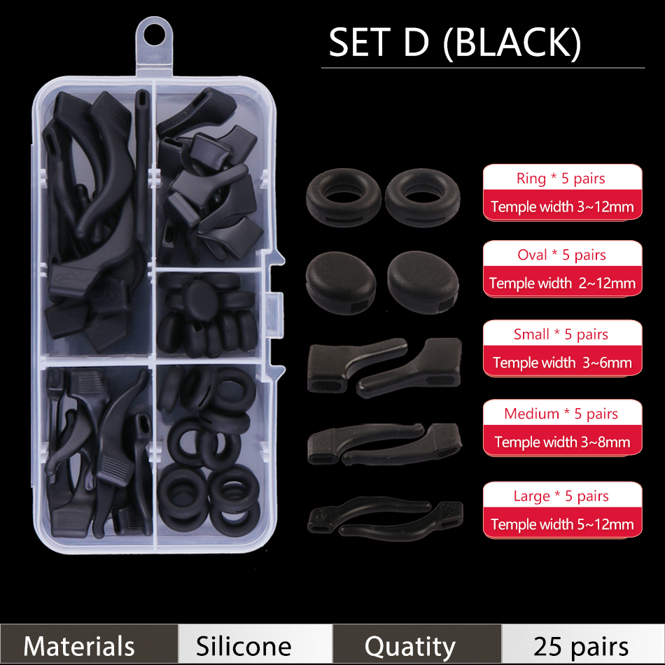 Ear Grip Hooks Anti-slip Holder Glasses Sunglasses Silicone Ear Hook Set For Eyeglasses Eyewear Accessories: Brown