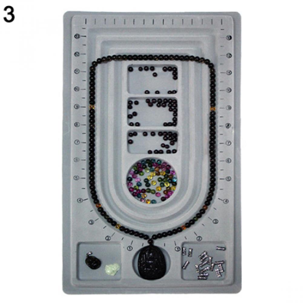 Bead Board Bracelet Beading Tray Necklace DIY Making Craft Jewelry Meter Panel Tool 7 Style Gray Flocked: Small 108 Disk