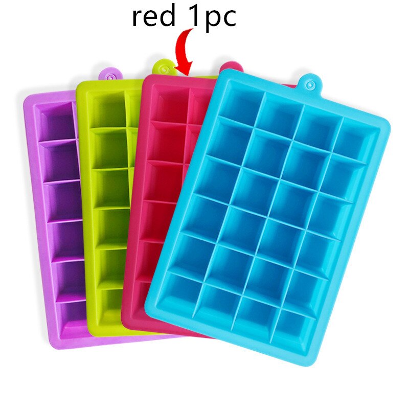 1pcs Honeycomb Ice Cube Tray 24 Cubes Silicone Ice Cube Maker Mold for Ice Cream Party Whiskey Cocktail Cold Drink: red 1pc