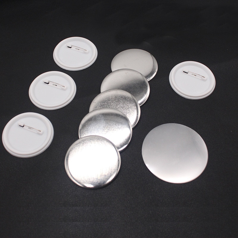 200 juegos 1 "25mm plástico blanco chapa pin insignia vacío piezas suministros para DIY insignia artesanía hecho a mano Material de costura Accesorios