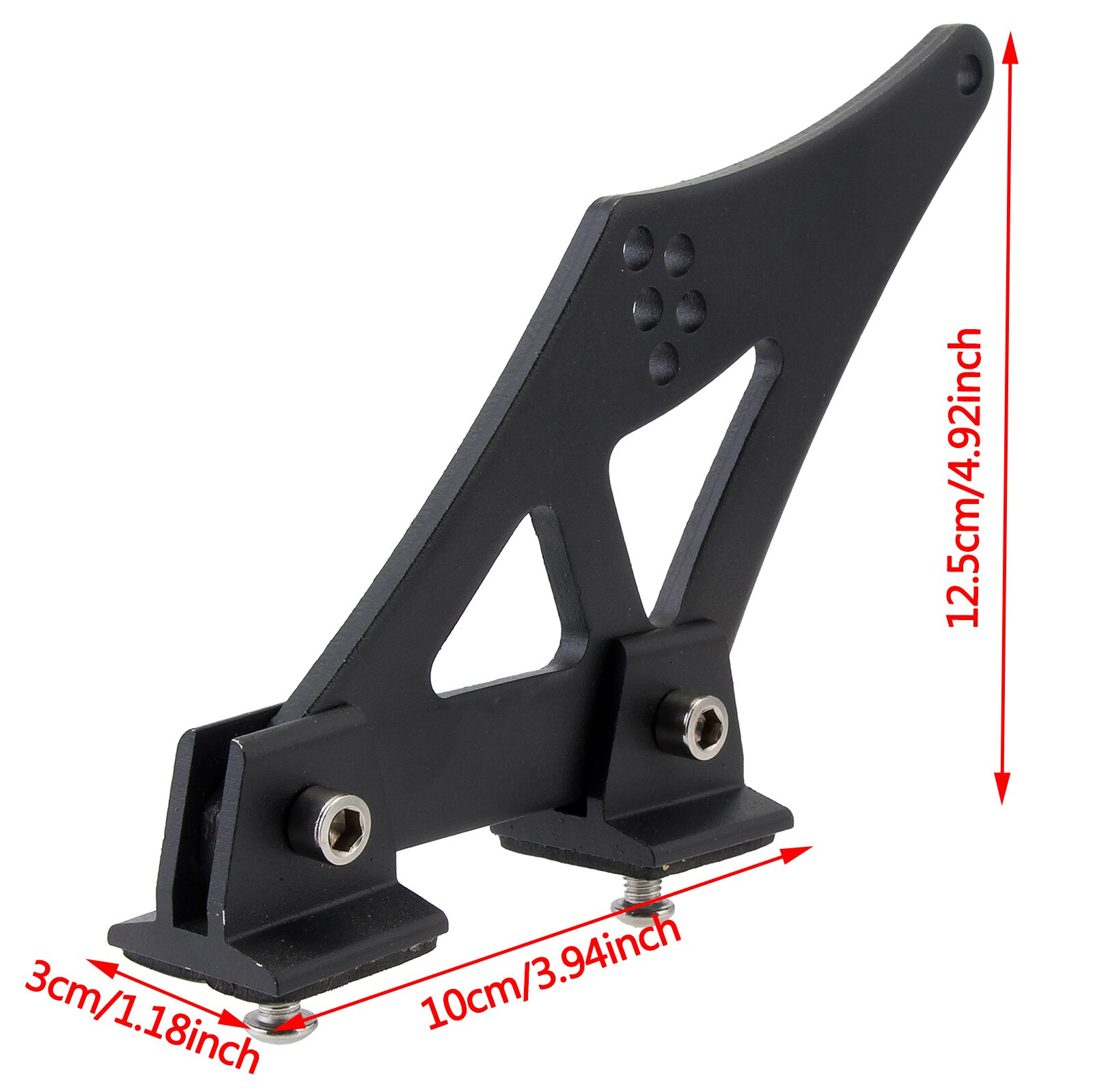 5" Universal Car Rear GT Wing Racing Spoiler Bracket Tripod Drilling Lightweight Aluminum Adjustable D10