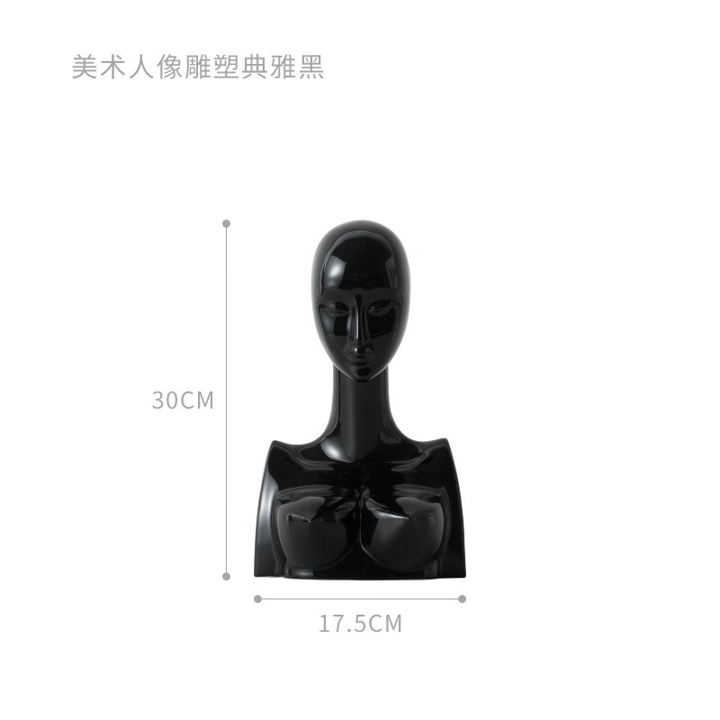 Ceramic Figure Decoration Nordic Abstract Art Model Room Photographer Props Decoration Figure Sculpture: black