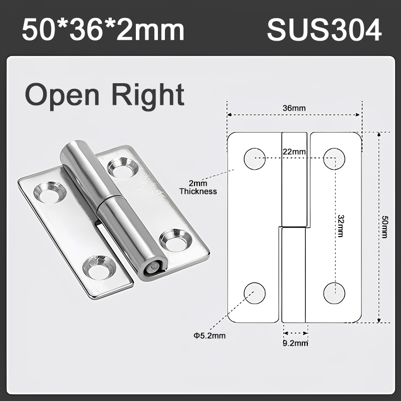 Bisagra desmontable de acero inoxidable 304, bisagra de puerta extraíble para armario, herrajes para muebles: Beige