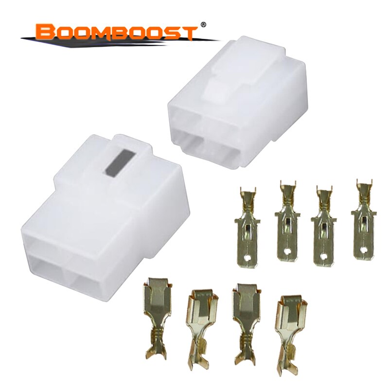 50 set For Motorcycle Ebike Car Automotive 6.3 Electrical Wire Connector Terminal Plug Kits Male Female Cable 6.3mm 2/4/6 pin: 50set 4P6.3