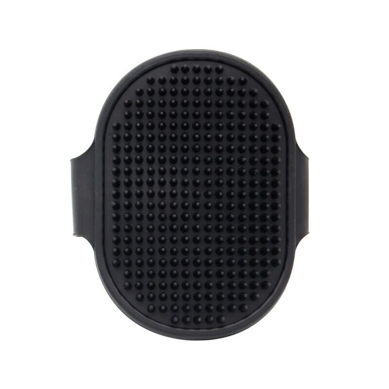 Haustier Hund Katze Schlecht Pinsel Tragbare Handheld Haustier Pinsel Kamm Gummi Massieren Handschuh Haar Pelz Pflege haustier dusche hund pinsel: Schwarz