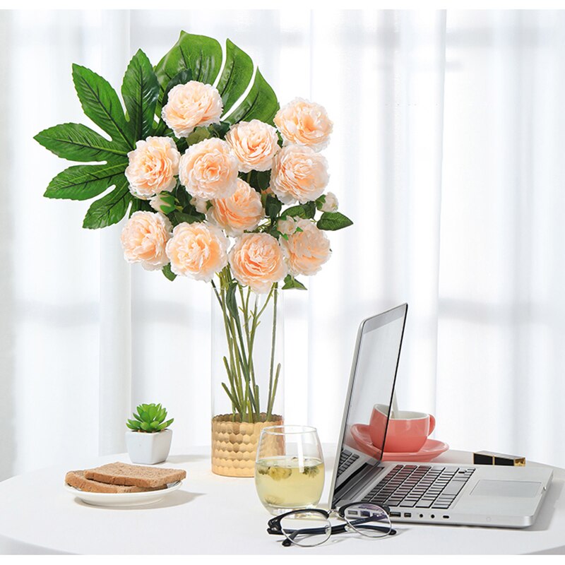 Artificial Monstera Plants 2Pcs Plastic Palm Tree Leaves Home Garden Decoration Accessories Photography Decorative Pot Leaf