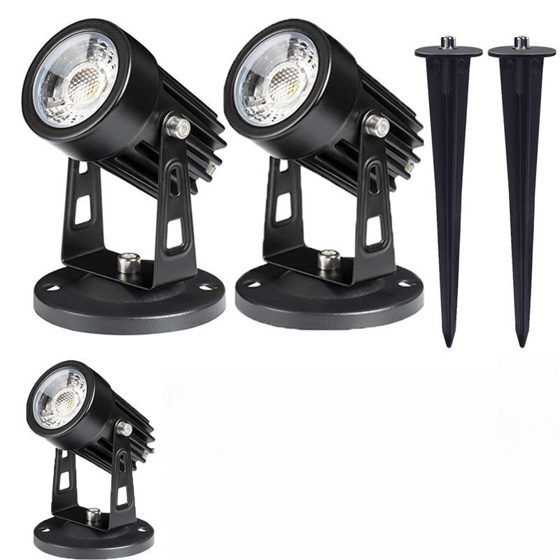 Hjem aluminium led havebelysning 5w udendørs spyd plænelampe vandtæt belysning led spotlights 0.5 meter ledning  ac110 v 220v dc12v