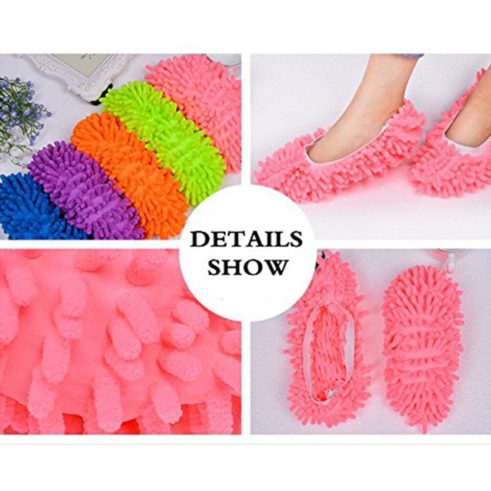 2 PANTOFOLE Mocio PULISCI CASA PAVIMENTO in MICROFIBRA COPRISCARPA CATTURA POLVERE